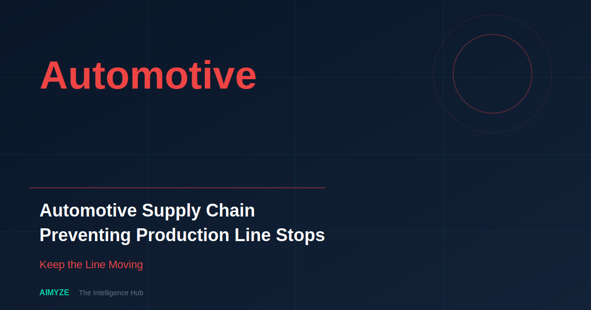 Automotive Supply Chain: Preventing Production Line Stops